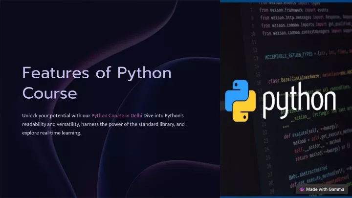 features of python course