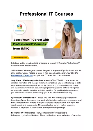 professional it courses