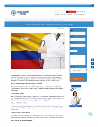 Explore Colombia’s Booming Medical and Dental Tourism Market [Facts and Statisti