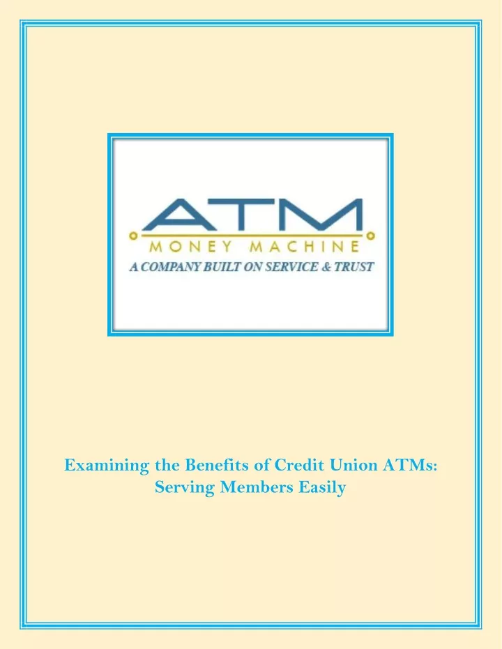 examining the benefits of credit union atms