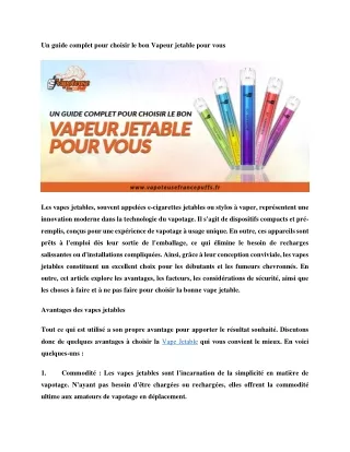 un guide complet pour choisir le bon vapeur