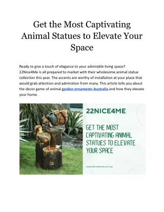 get the most captivating animal statues