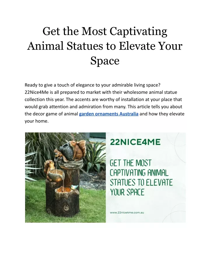 get the most captivating animal statues