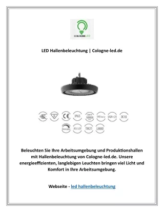 LED Hallenbeleuchtung | Cologne-led.de