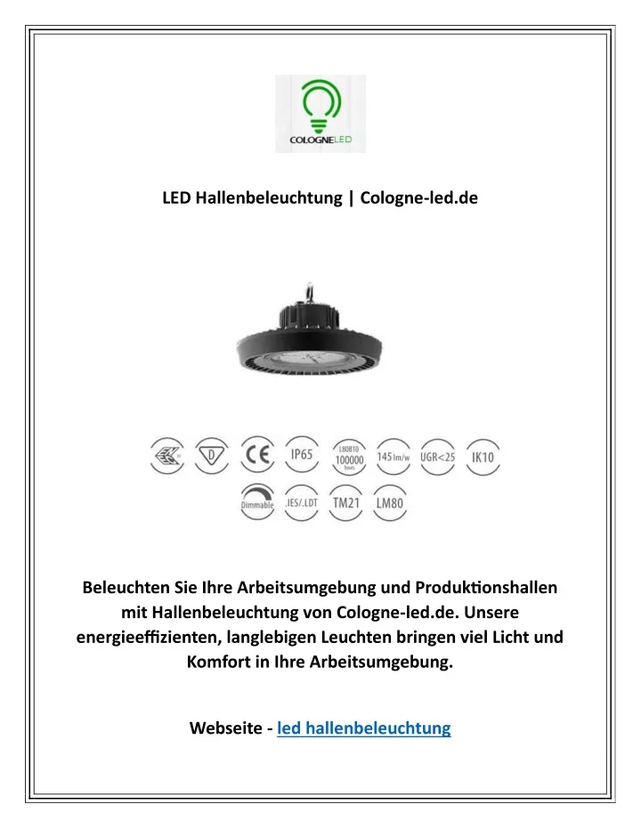 led hallenbeleuchtung cologne led de