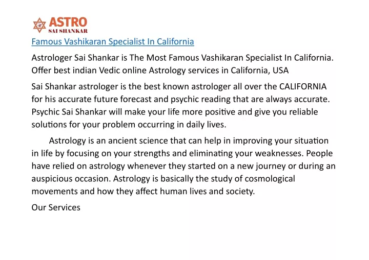 famous vashikaran specialist in california