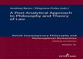 PDF A Post-Analytical Approach to Philosophy and Theory of Law (Polish Contempor