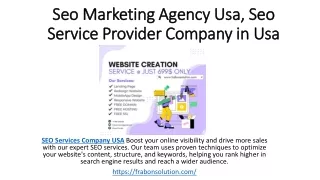 Seo Marketing Agency Usa,  seo service provider company in usa