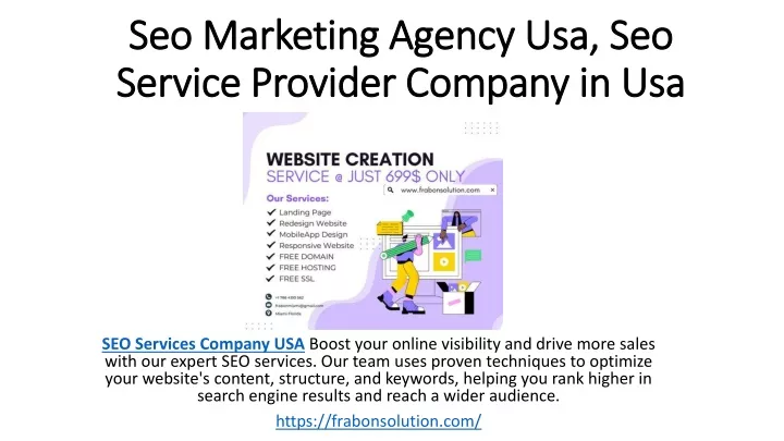 seo marketing agency usa seo service provider company in usa