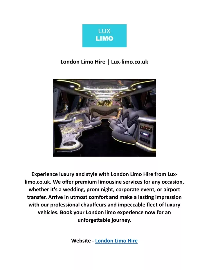 london limo hire lux limo co uk