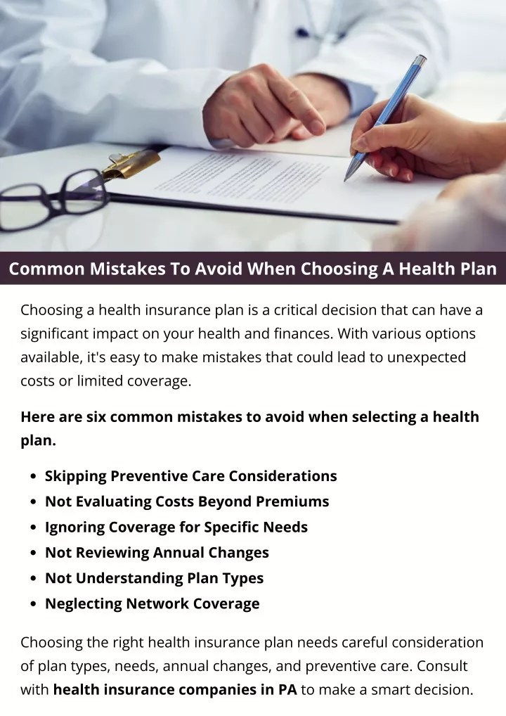 common mistakes to avoid when choosing a health