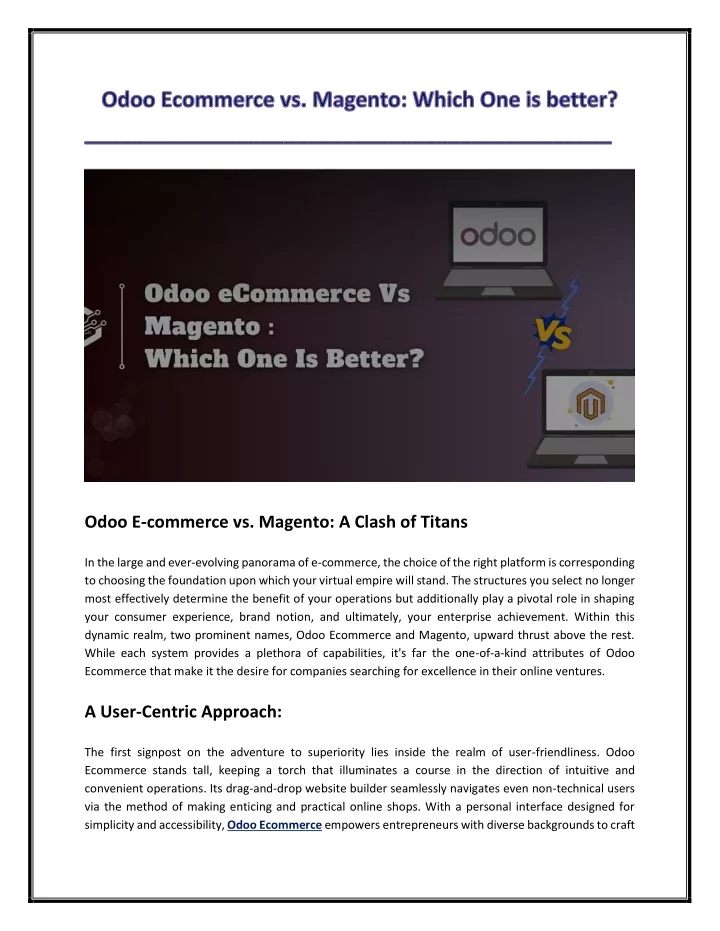 odoo e commerce vs magento a clash of titans