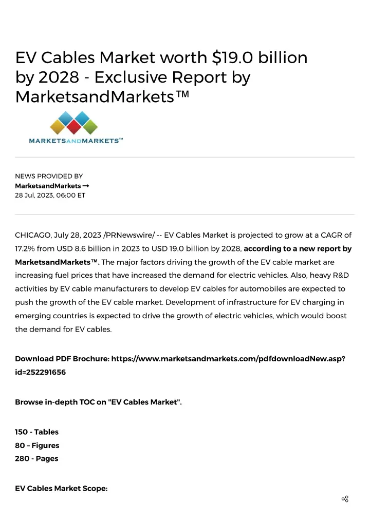 ev cables market worth 19 0 billion by 2028