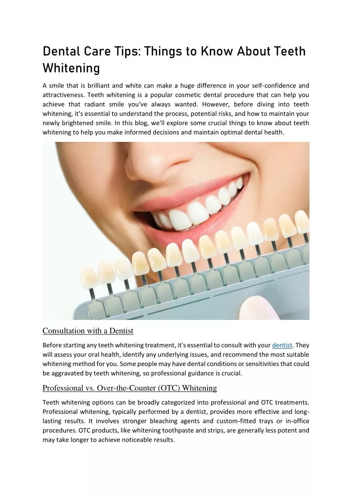 dental care tips things to know about teeth