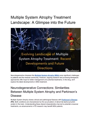 multiple system atrophy treatment landscape
