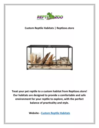 Custom Reptile Habitats | Reptizoo.store