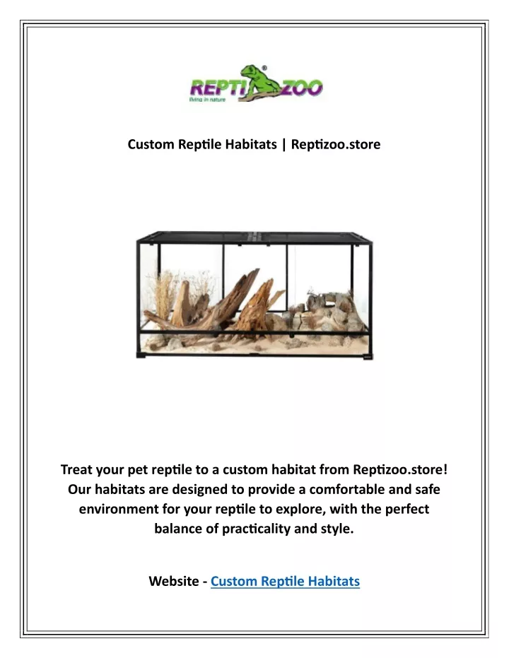 PPT Custom Reptile Habitats Reptizoo.store PowerPoint Presentation