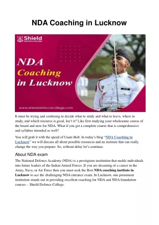 NDA Coaching in Lucknow