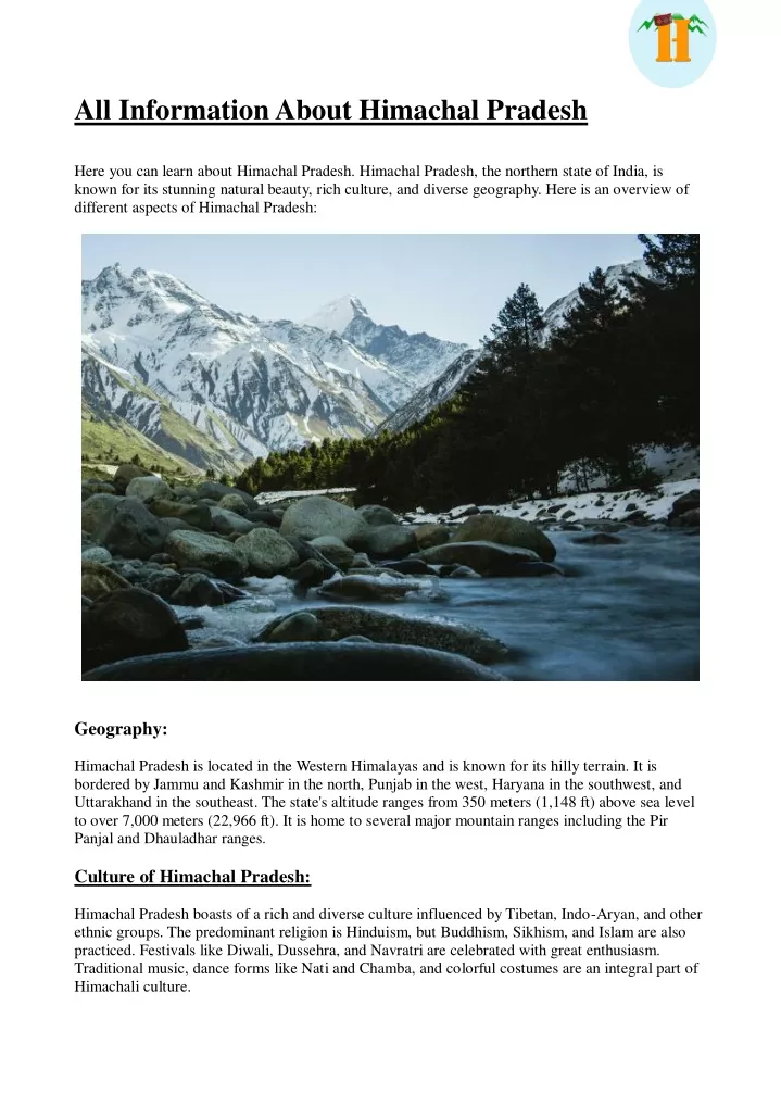 all information about himachal pradesh here