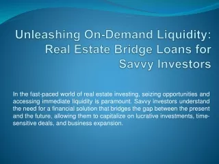 Unleashing On-Demand Liquidity