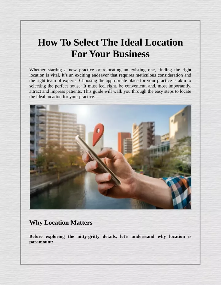 how to select the ideal location for your business