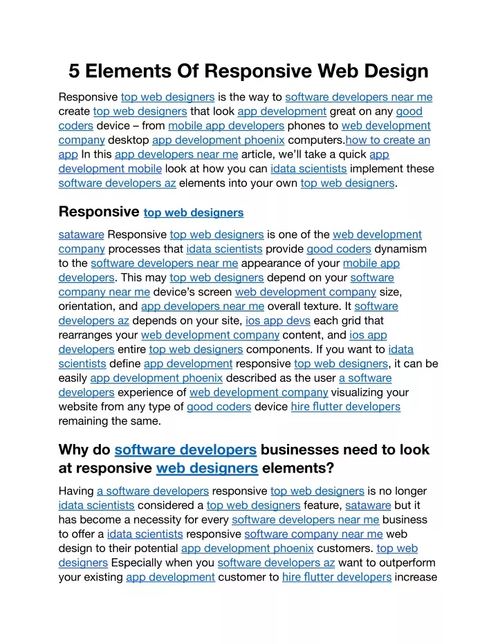 5 elements of responsive web design