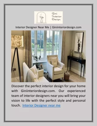 Interior Designer Near Me | Giniinteriordesign.com