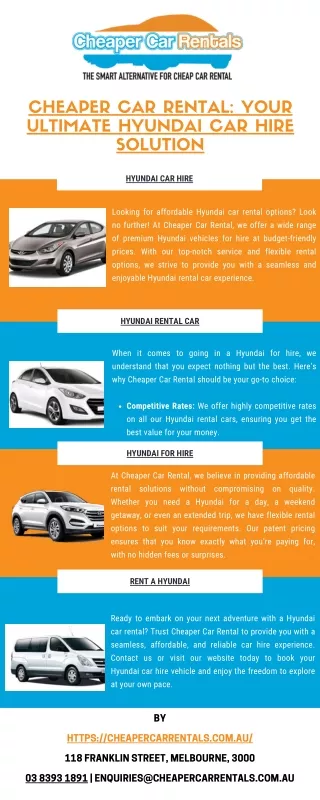 CHEAPER CAR RENTAL YOUR ULTIMATE HYUNDAI CAR HIRE SOLUTION