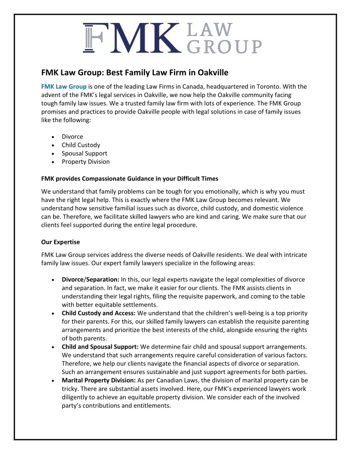 fmk law group best family law firm in oakville