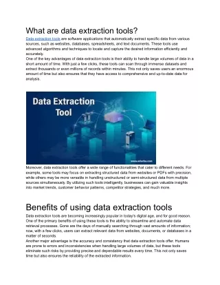 What are data extraction tools