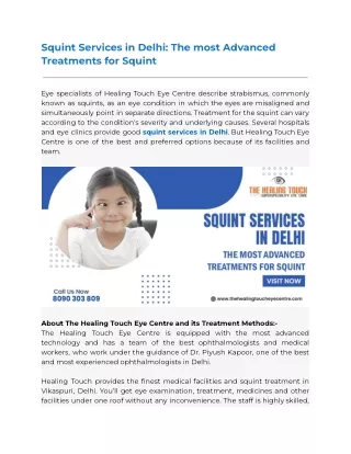squint services in delhi the most advanced