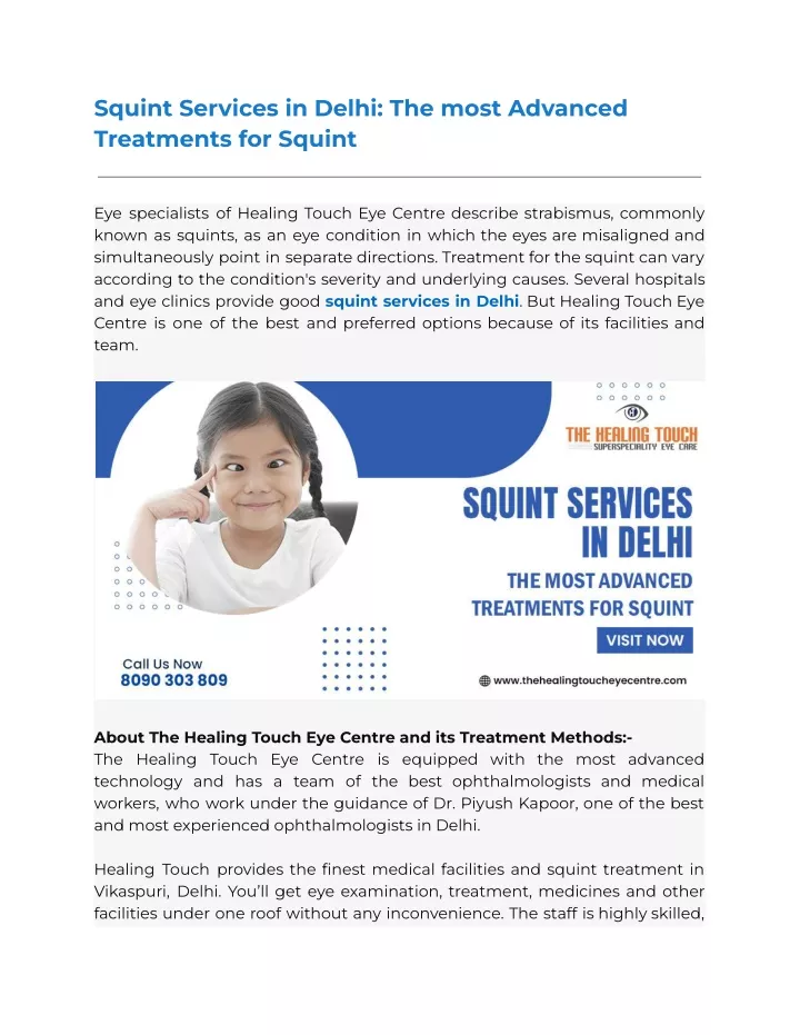 squint services in delhi the most advanced