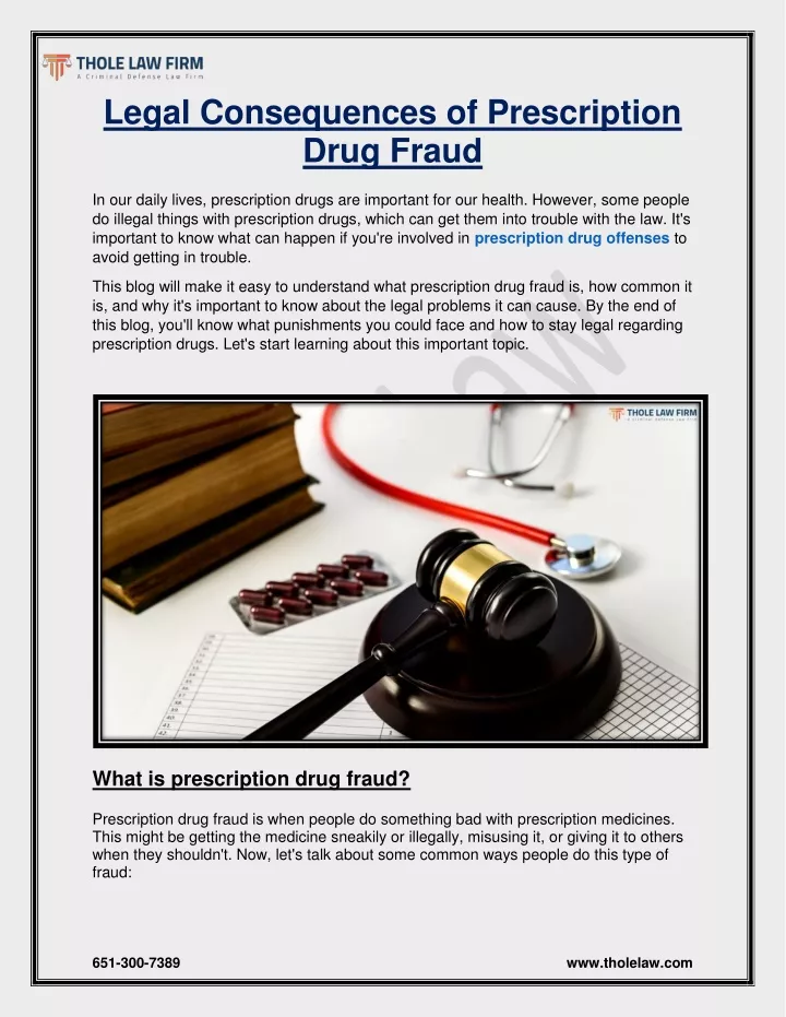 legal consequences of prescription drug fraud