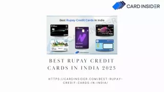 Cashback Galore: Best RuPay Credit Cards for Rewards in 2023