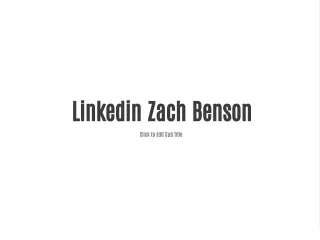 Linkedin Zach Benson