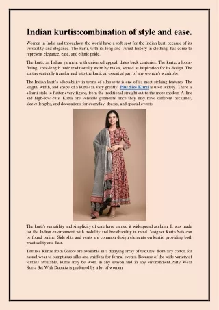 Indian kurtis combination of style and ease.
