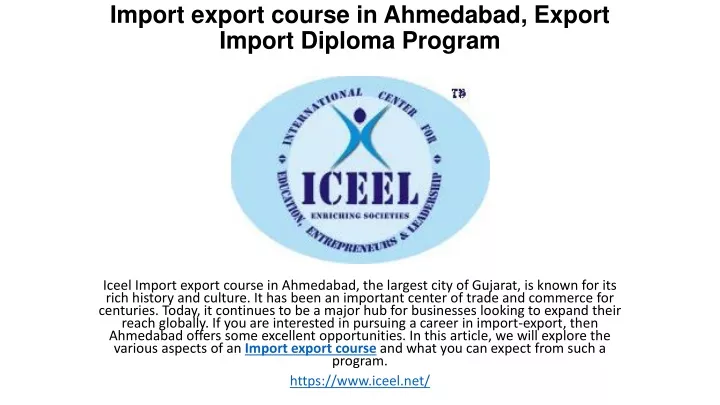 import export course in ahmedabad export import diploma program