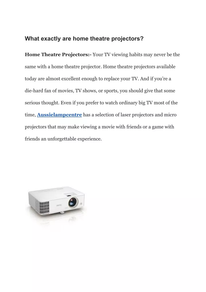 what exactly are home theatre projectors