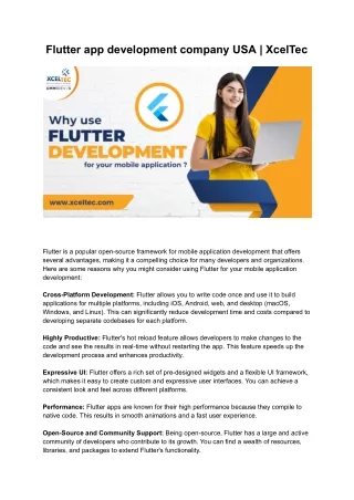 flutter app development company usa xceltec