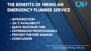 The Benefits of Hiring an Emergency Plumber Service