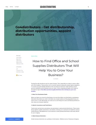How to Find Office and School Supplies Distributors That Will Help You to Grow.
