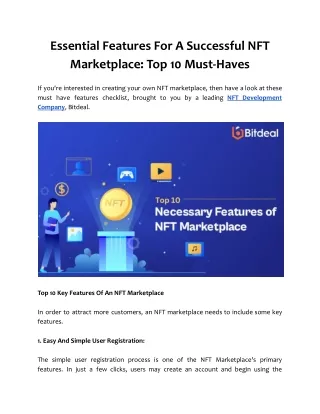 essential features for a successful