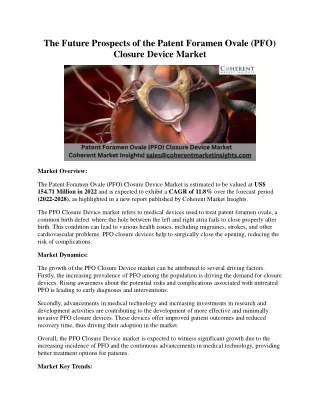 Patent Foramen Ovale (PFO) Closure Device Market