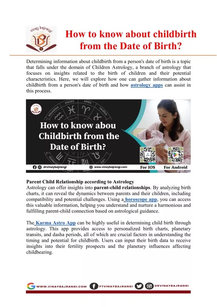 how to know about childbirth from the date
