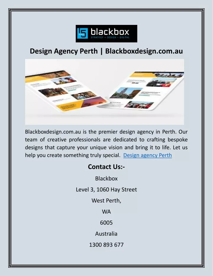 design agency perth blackboxdesign com au