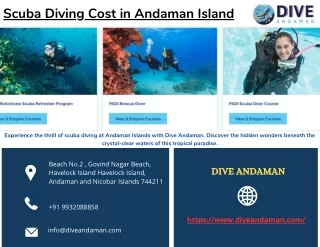 Scuba Diving Cost in Andaman Island