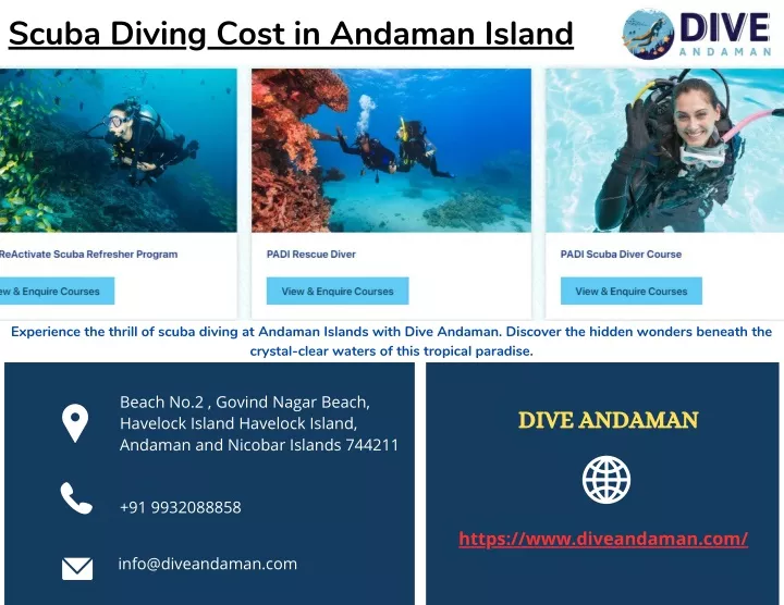 scuba diving cost in andaman island