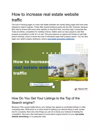 How to increase real estate website traffic