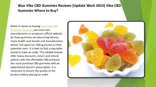 Blue Vibe CBD Gummies Reviews