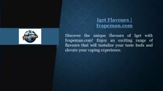 Iget Flavours  Ivapeman.com